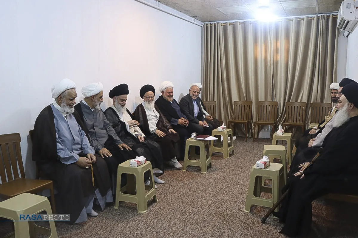 دیدار هیئت اعزامی از سوی رهبر معظم انقلاب با علماء نجف دیدار هیئت اعزامی از سوی رهبر معظم انقلاب با علماء نجف