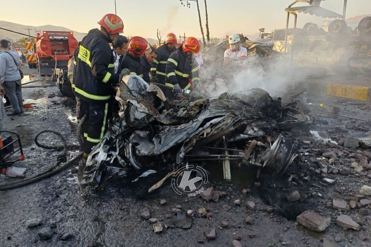 انفجار تانکر سوخت و جانباختن 11 نفر در ورودی سنندج+جزئیات